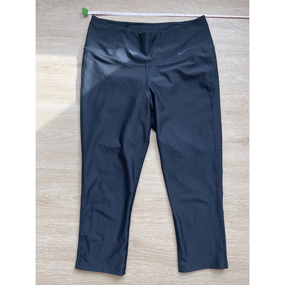 Nike Dri Fit Capri Leggings Womens Small Black Stretch Gym Training Workout Yoga